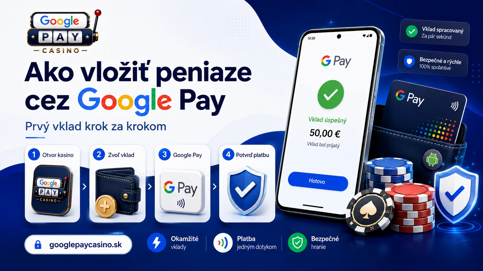 Vklad cez Google Pay krok za krokom v mobile