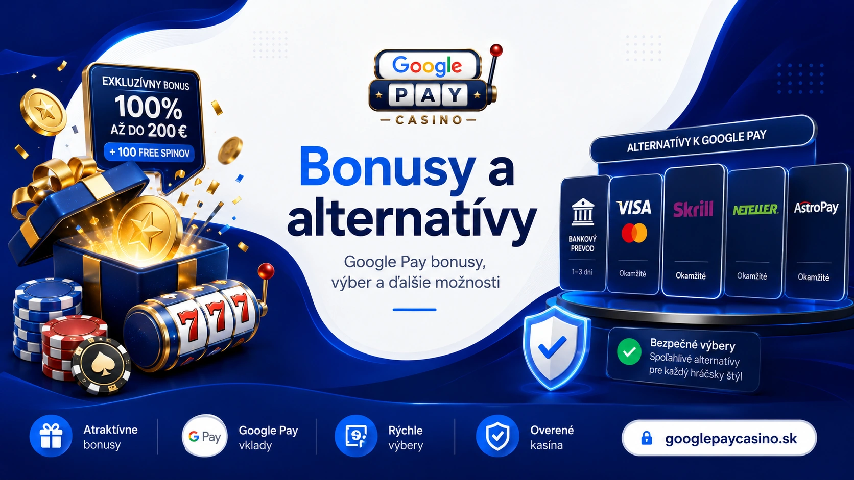 Bonusy a alternatívy ku Google Pay v kasíne