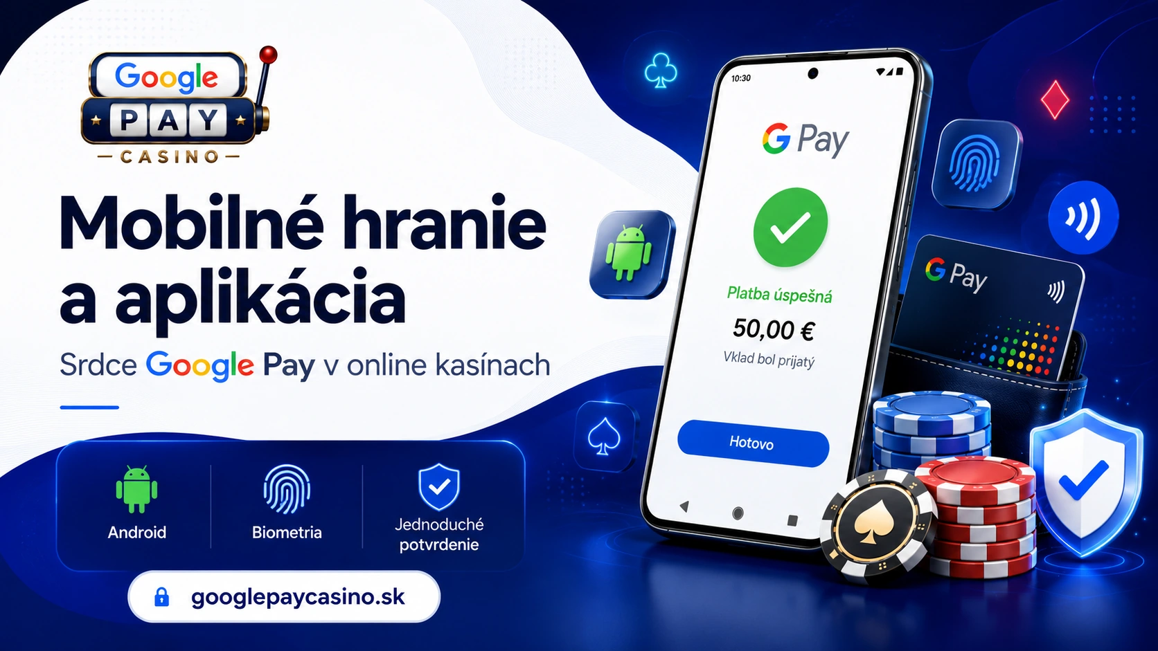 Mobilné hranie a aplikácia v Google Pay kasíne